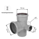 Крестовина двухплоскостная Политрон 110x110x50/87° правая полипропилен