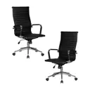 Комплект офисных кресел 2 шт Dobrin Clark simple lmr-101b 68x115x68 см искусственная кожа цвет черный