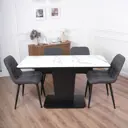 Кухонный стол прямоугольный Frenesie Грант 110x70 см стекло цвет черный, жемчужно-белый, белый