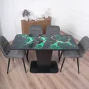 Кухонный стол прямоугольный Frenesie Грант 110x70 см стекло цвет малахит, черный