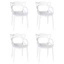 Комплект кухонных стульев 4 шт Dobrin Masters lmzl-pp601 50.5x50x56 см пластик цвет белый