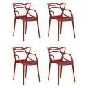 Комплект кухонных стульев 4 шт Dobrin Masters lmzl-pp601 50.5x50x56 см пластик цвет кирпичный