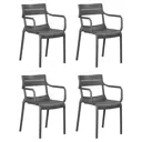 Кухонный стул Dobrin Tim arm 58x81.3x55.5 см пластик цвет темно-серый 4шт