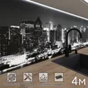Стеновая панель матовая Фартукофф ФФ - 154 400x60x0.15 см ПВХ цвет белый/черный