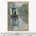 Репродукция картины на холсте The Studio Boat (Le Bateau-atelier), 1876г.