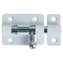 Шпингалетный замок мебельный ЗТ-4 7 см цвет белый