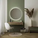 Зеркало для ванной Fixsen FX-1070F с подсветкой LED круглое 70x70 см графит