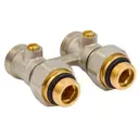 Узел нижнего подключения запорный Н-образный прямой Okseler 1/2"x3/4" латунь