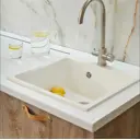 Мойка для кухни врезная KONSENSA 51x51 см глубина чаши 20 см кварц цвет белый