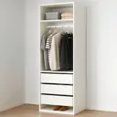 Шкаф открытый белый Лион с 2 полками, штангой и 3 ящиками 60х232,2х54,5 ЛДСП