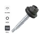 Саморезы кровельные по дереву DILWIS оцинкованные с буром 4.8x35 мм на вес RAL 7024