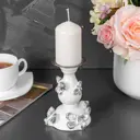 Подсвечник из мрамора Bogacho Баттерфляй белого цвета