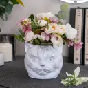 Декор для дома Кот Данди белый, кашпо для цветов