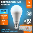 Набор ламп светодиодных Wolta 25W67BL25E27 E27 175-250 В 25 Вт груша матовая 2100 Лм холодный белый свет 10 шт