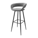 Барный стул Mamadoma Стул барный 102221 55x95 см цвет черный/grey lux b22 ткань велюр lux