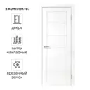 Дверь межкомнатная глухая Легда-28.1 60x200 см полипропилен цвет белое дерево с замком и петлями