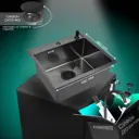 Мойка для кухни нержавеющая врезная 58x48 Wisent графит с дозатором WS35848B/W405B/WGER010