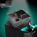 Мойка для кухни нержавеющая врезная 58x48 Wisent графит WS35848B/WGER010