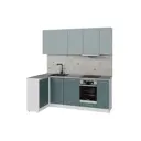 Кухонный гарнитур Gerda Прайм/асая Асая прайм 200x217x60 см ЛДСП цвет сине-зеленый