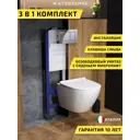 Комплект инсталляция с унитазом и кнопкой 3 в 1 Watersense W00656 инсталляция безободковый подвесной унитаз Milana Pro Vortex кнопка хром