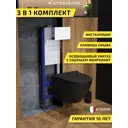 Комплект инсталляция с унитазом и кнопкой 3 в 1 Watersense W00671 инсталляция безободковый подвесной унитаз Milana Pro Vortex черный кнопка белая
