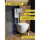 Комплект инсталляция с унитазом и кнопкой 3 в 1 Watersense W00688 инсталляция безободковый подвесной унитаз Milana Vortex кнопка нержавеющая сталь