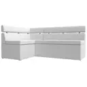 Диван кухонный угловой Лига Диванов Классик 118000L 195x91x122 см экокожа цвет белый