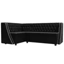 Диван кухонный Лига диванов Лофт 197x85x136 см экокожа цвет черный 104604L
