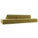 Диван раскладной Лига диванов 407x88x115 см вельвет цвет желтый
