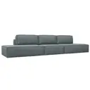 Диван раскладной Лига диванов 407x88x115 см рогожка цвет амур 07 серый