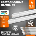 Набор ламп линейных Wolta 25ST8-18G13 Т8 G13 18 Вт нейтральный белый свет 5 шт