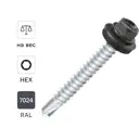 Саморезы кровельные по металлу DILWIS оцинкованные с буром 5.5x51 мм на вес RAL 7024