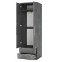 Шкаф распашной Шарм-дизайн Мелодия МШЯ-21 110x220x45 см ЛДСП цвет серый ароза реликтовая