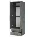 Шкаф распашной Шарм-дизайн Мелодия МШЯ-21 70x220x60 см ЛДСП цвет серый ароза реликтовая