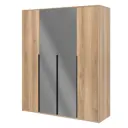 Шкаф распашной Бергамо с 4 дверями 180x220x60 см ЛДСП цвет дуб комано