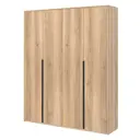 Шкаф распашной Бергамо с 4 дверями 180x220x46.6 см ЛДСП цвет дуб комано