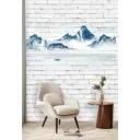 Фотообои флизелиновые Dekor vinil Горный пейзаж на фоне кирпичной стены 200x270 см 9105dv