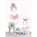 Фотообои флизелиновые Dekor vinil Маленькая балерина с кроликом 200x270 см 9247dv