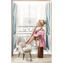 Фотообои флизелиновые Dekor vinil Девушка на подоконнике 200x270 см 9291dv