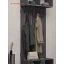 Настенная вешалка 5 крючков 69x115x3.3 см цвет графит