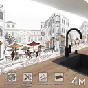 Стеновая панель матовая Фартукофф Уличное кафе 400x60x0.15 см ПВХ цвет разноцветный