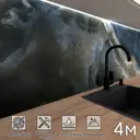 Стеновая панель глянцевая Фартукофф ФФ-529 400x60x0.1 см ПВХ цвет синий/коричневый/серо-черный