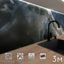 Стеновая панель матовая Фартукофф ФФ-529 300x60x0.1 см ПВХ цвет синий/коричневый/серо-черный
