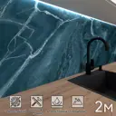 Стеновая панель глянцевая Фартукофф ФФ-530 200x60x0.1 см ПВХ цвет черный/белый/синий/серый