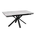 Обеденный стол прямоугольный Терминал Parma 140-200x75x140 см керамика цвет бело-золотистый мрамор