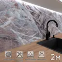 Стеновая панель глянцевая Фартукофф ФФ-533 200x60x0.1 см ПВХ цвет серо-коричневый/черный/белый