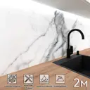 Стеновая панель глянцевая Фартукофф ФФ-536 200x60x0.1 см ПВХ цвет серо-белый