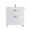 Тумба с раковиной RUVANN WELLEN 80 раковина Миранда 80 в ванную напольная цвет белый