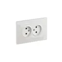 Розетка двойная встраиваемая Iek Brite BR-R23-10-K01-F со шторками цвет белый