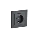 Розетка встраиваемая Iek Brite BR-R14-16-K53-F с заземлением и шторками цвет графит